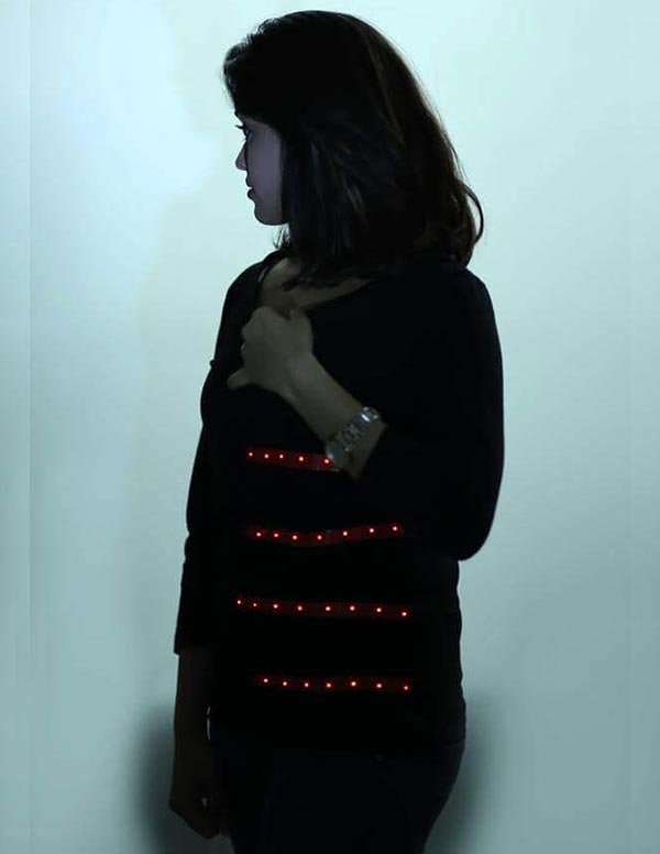 Three-Fourth-Sleeves-T-Shirt-with-Red-Stripes-and-LEDs